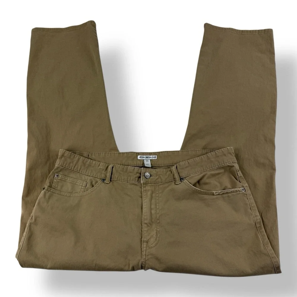 Peter Millar Crown Men's Size 36x29 Khaki 5-Pocket Cotton‎ Spandex Soft Jeans